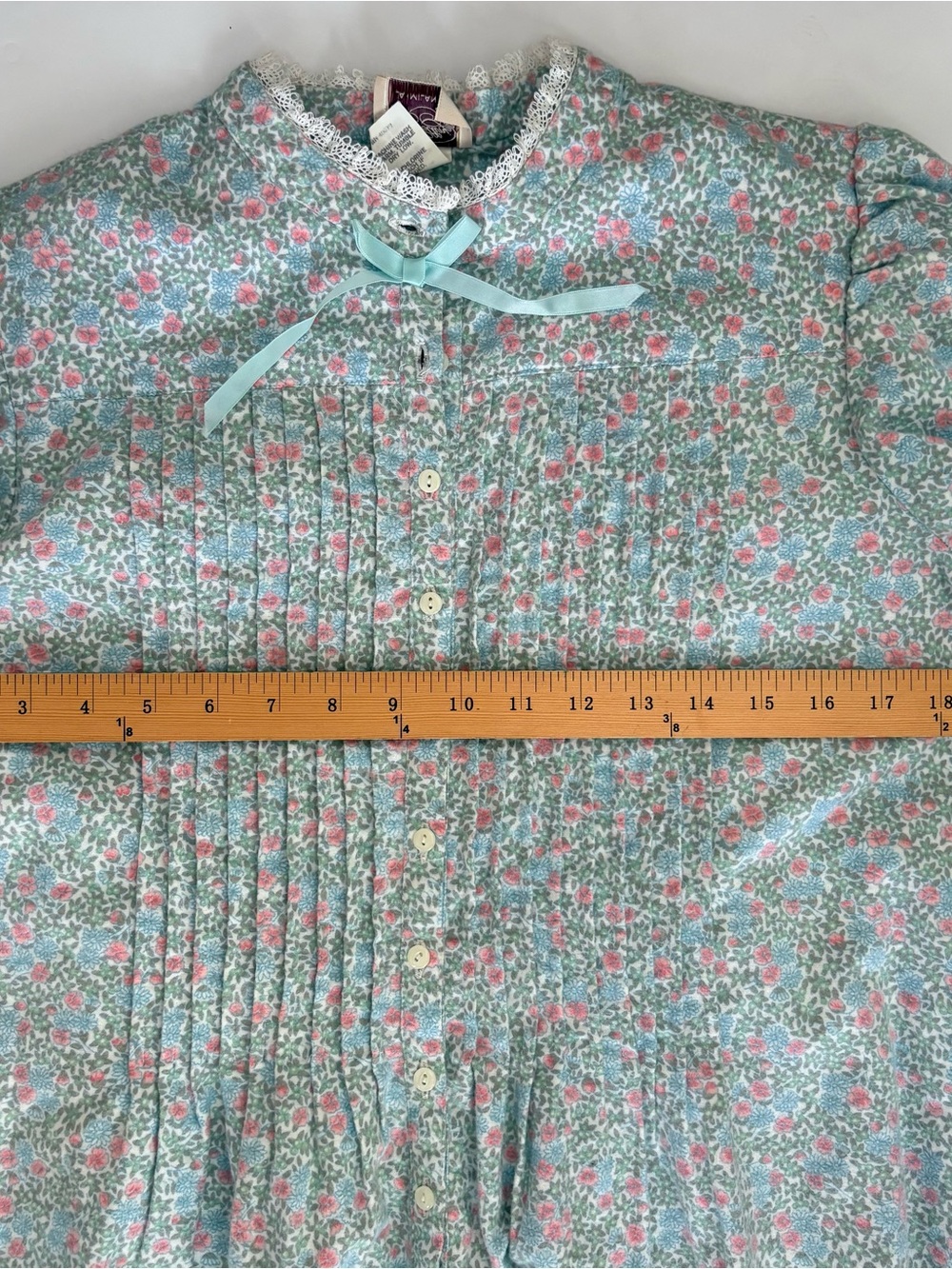 Vintage NWT Floral Nightgown in Light Blue and Pink - Picture 12 of 16